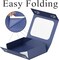13.8" Large Blue Gift Box with Window and Magnetic Lid – Luxury Collapsible Bridesmaid Proposal Box – Decorative Apparel & Wine Gift Box for Weddings, Birthdays, and Christmas (Includes Ribbon & Card)
